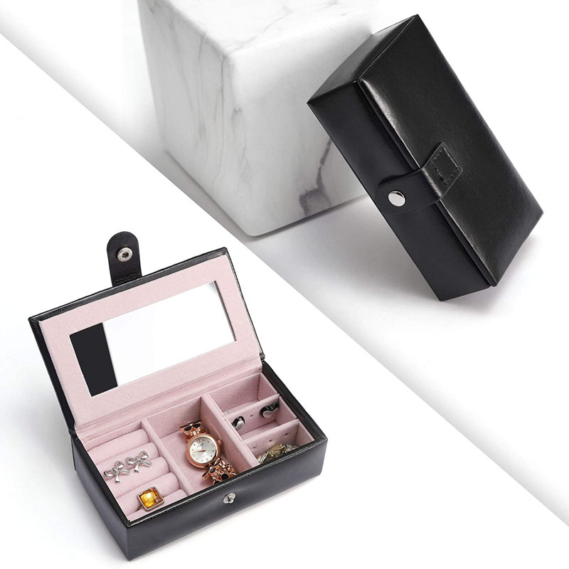 Kendal Black Leather Jewelry Box Travel Case And Lock Wayfair